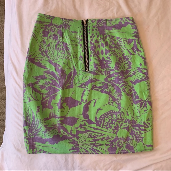Botanic Bodycon Mini Skirt Size S Hand Print - Picture 2 of 6